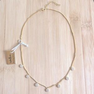 Brand New Isabella M. Sterling Silver Dainty Sparkly Round Pendant Necklace